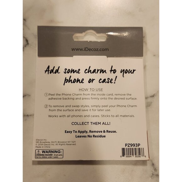 Peel & Stick Phone Charms By IDeCoZ Easy To Apply & Reuse Metal Pizza & Donut - Picture 2 of 2